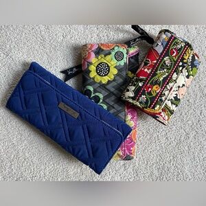 Vera Bradley Blue and Floral Wallet Trio